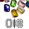 Faceted Rectangle K9 Glass Pointed Back Rhinestone Cabochons RGLA-A017-10x14mm-SM-1
