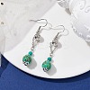 Synthetic GreenTurquoise Dangle Earrings EJEW-JE05621-01-2