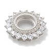 Rack Plating Brass Micro Pave Clear Cubic Zirconia Cabochon Connector Setttings KK-L224-027P-02-2