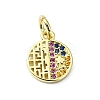 Brass Micro Pave Colorful Cubic Zirconia Pendants KK-H475-18G-03-1