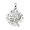 Brass Micro Pave Cubic Zirconia Pendants KK-D357-18P-1
