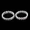 Natural Howlite Faceted Beaded Stretch Bracelets for Women BJEW-K251-07S-4