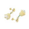 Handmade Glass Seed Beads Flower Stud Earrings EJEW-MZ00277-6