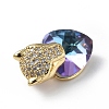 Real 18K Gold Plated Rack Plating Brass Micro Pave Clear Cubic Zirconia Pendants KK-C015-19G-13-2
