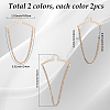 4Pcs 2 Colors Brass Hanging Chains Collar Pins Tie Clips AJEW-SC0004-03-2