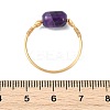 Natural Amethyst & Apatite & Tiger Eye & Amazonite & Rose Quartz Beads Finger Rings RJEW-JR01043-4