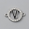 Zinc Alloy Crystal Rhinestone Connector Charms ALRI-WH0005-17V-P-1