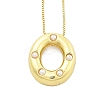 Brass & Plastic Pearl Letter Pendant Box Chain Necklaces for Women LS-NJEW-U017-01G-15-1