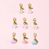 8Pcs 8 Colors Flower Acrylic Pendant Decorations HJEW-FS00034-04-7