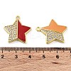 Brass Micro Pave Clear Cubic Zirconia Pendants KK-F871-09G-3