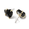 Raw Rough Natural Obsidian Stud Earrings EJEW-R148-01LG-03-3