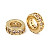 Rack Plating Brass Micro Pave Clear Cubic Zirconia Beads KK-U030-32G-08-1