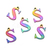 Ion Plating(IP) 304 Stainless Steel Alphabet Charms STAS-H122-S-M-2