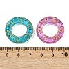 Baking Paint and Golden Metal Enlaced Glass Beads X-DGLA-T004-13M-3