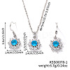 Brass Rhinestones Flower Jewelry Set EH2755-1-1