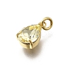 Teardrop Brass with Glass Charms KK-G525-09G-3
