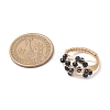 Natural Black Tourmaline Finger Rings RJEW-TA00221-04-3