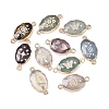 Opalite & Natural Amethyst & Green Aventurine & Quartz Crystal & Amazonite & Tiger Eye Oval Links Connector Charms KK-F921-12G-1