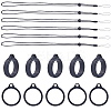 36Pcs Silicone Rings with 6Pcs Polyester Necklace Lanyard Anti-Loss Pendant Holder DIY-GF0008-08A-1