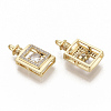 Brass Micro Pave Clear Cubic Zirconia Pendants X-ZIRC-T011-17G-NF-3