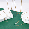 4Pcs 4 Styles Brass & 304 Stainless Steel Sideways Cross Box Chain Necklaces for Women NJEW-UN0001-67-2