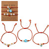 3Pcs Handmade Brass Enamel Charm Bracelets OI2276-14-2