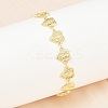 Virgin Mary Theme Brass Micro Pave Clear Cubic Zirconia Link Chain Bracelets for Women BJEW-A090-08C-G-3