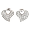 Brass Pave Cubic Zirconia Stud Earrings EJEW-U005-10P-1
