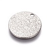 Non-Tarnish 304 Stainless Steel Textured Pendants X-STAS-I098-01-15mm-P-2