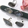 Adjustable Natural Labradorite Rings RJEW-P076-01-1