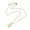 Ion Plating(IP) Rectangle with Initial Letter 304 Stainless Steel Pendant Necklace NJEW-R265-04G-X-3
