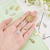 12Pcs 2 Colors Brass Micro Pave Clear Cubic Zirconia Pendants ZIRC-FH0001-29-3