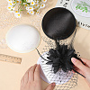 3Pcs 3 Colors Satin Imitation Linen Fascinator Hat Base for Millinery AJEW-GF0010-82-3
