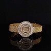 Brass Micro Pave Clear Cubic Zirconia Bangles for Women FS-WGA7409-05-1