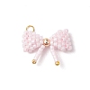 Glass Seed Beaded Bowknot Pendants PALLOY-MZ00564-02-1