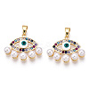 Brass Micro Pave Cubic Zirconia Pendants ZIRC-OY001-64G-2