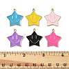 12Pcs 6 Colors Alloy Enamel Pendants ENAM-FP0001-75-3