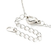 Clear Cubic Zirconia Heart with Rose Pendant Necklace NJEW-F293-01D-RG-4