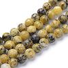 Natural Yellow Turquoise(Jasper) Beads Strands G-R345-6mm-44-1
