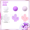 Cactus/Round Silicone Beads SIL-YW0001-50B-3