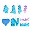 6Pcs 6 Style Mother's Day Theme DIY Pendants Silicone Molds DIY-BG0001-37-1