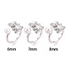 Bear Brass Micro Pave Clear Cubic Zirconia Cuff Ring Settings KK-T076-32P-4