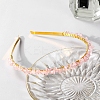 Wire Wrapped Natural Rose Quartz Chip Hair Bands PW-WG27230-11-1