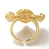 Rack Plating Brass Clear Cubic Zirconia Open Cuff Rings RJEW-S411-01G-01-3