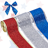 3 Rolls 3 Colors Sparkle Polyester Ribbon with Glitter Powder OCOR-PH0005-54-1