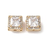 Brass Micro Pave Clear Cubic Zirconia Beads KK-G531-04G-1