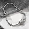 Brass Micro Pave Clear Cubic Zirconia Link Bracelets LS-BJEW-S158-15P-2