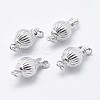 Anti-Tarnish Rhodium Plated 925 Sterling Silver Box Clasps STER-F037-012P-1