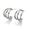 Non-Tarnish 304 Stainless Steel C-shape Stud Earrings EJEW-G298-13A-P-2