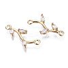 Brass Micro Pave Cubic Zirconia Links Connectors LS-X-KK-S359-156A-RS-3